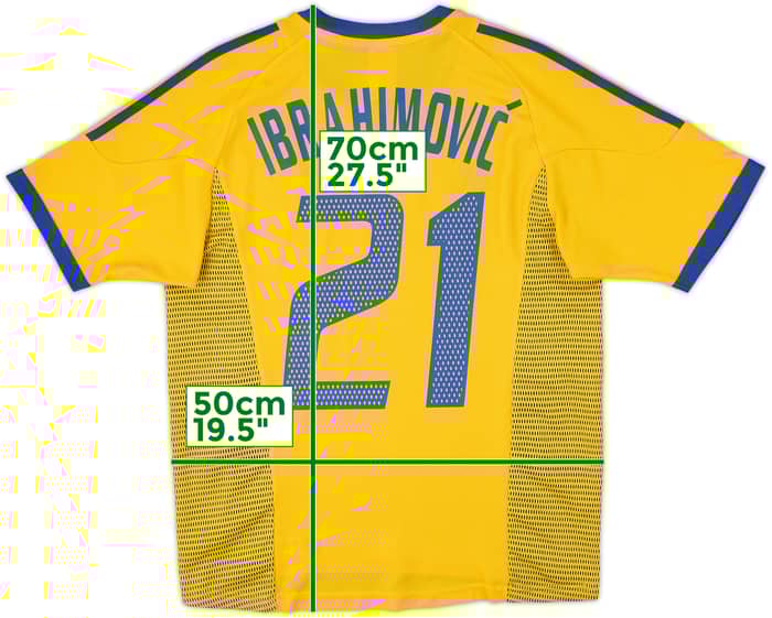 2002-03 Sweden Home Shirt Ibrahimovic #21 - 9/10 - (S)