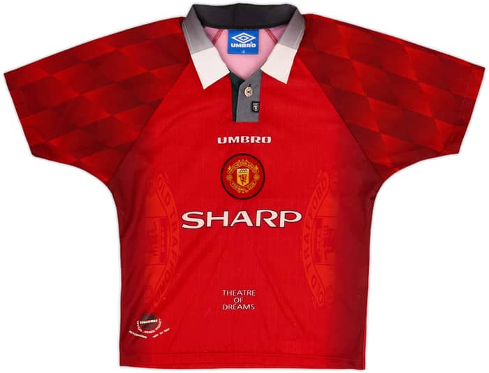 1996-98 Manchester United Home Shirt Giggs #11 - 7/10 - (L.Boys)