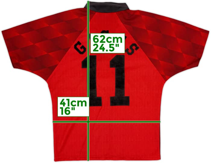 1996-98 Manchester United Home Shirt Giggs #11 - 7/10 - (L.Boys)