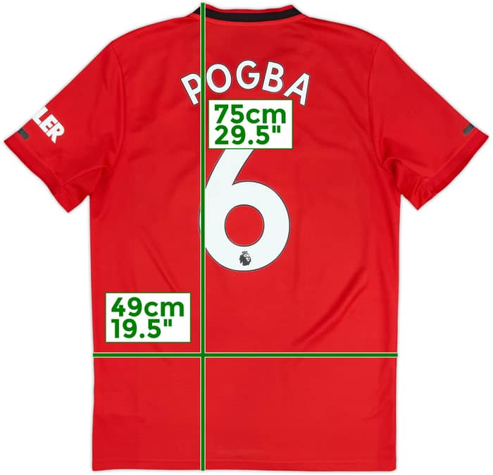 2019-20 Manchester United Home Shirt Pogba #6 - 7/10 - (M)