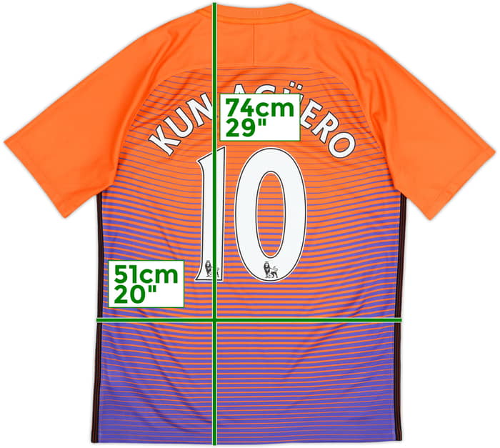 2016-17 Manchester City Third Shirt Kun Aguero #10 - 5/10 - (M)