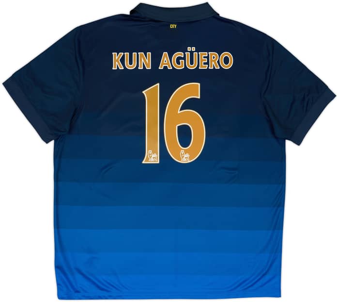 2014-15 Manchester City Away Shirt Kun Aguero #16 - 9/10 - (XXL)