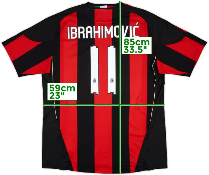 2010-11 AC Milan Home Shirt Ibrahimovic #11 - 9/10 - (XXL)