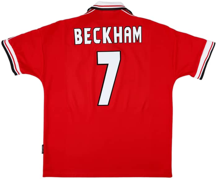1998-00 Manchester United Home Shirt Beckham #7 - 8/10 - (XL)