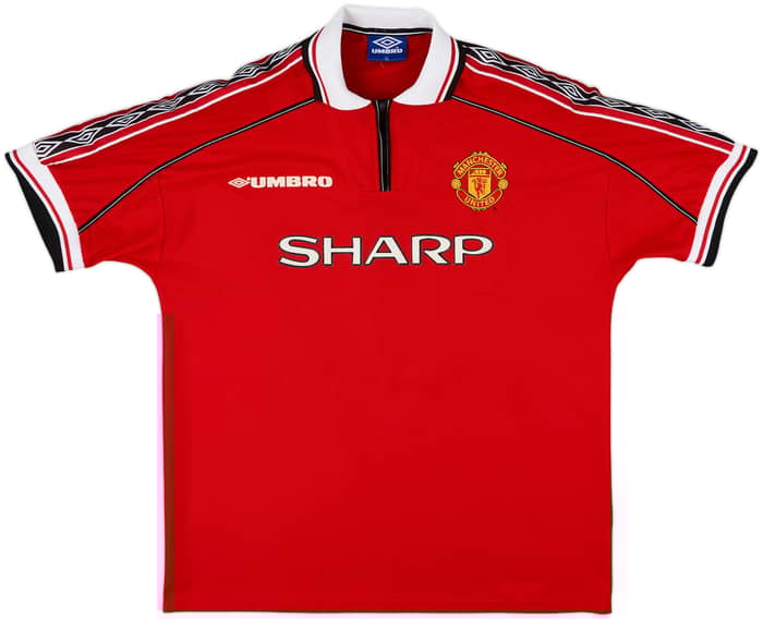 1998-00 Manchester United Home Shirt Beckham #7 - 8/10 - (XL)