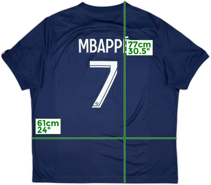 2022-23 Paris Saint-Germain Home Shirt Mbappe #7 - 8/10 - (XXL)