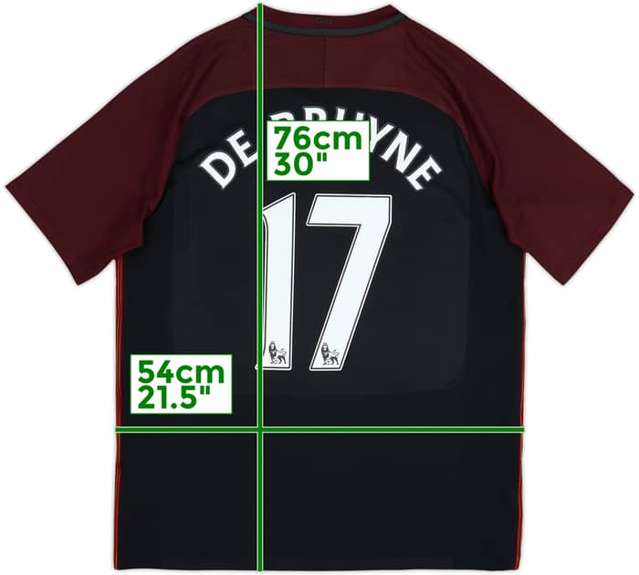 2016-17 Manchester City Away Shirt De Bruyne #17 - 8/10 - (L)