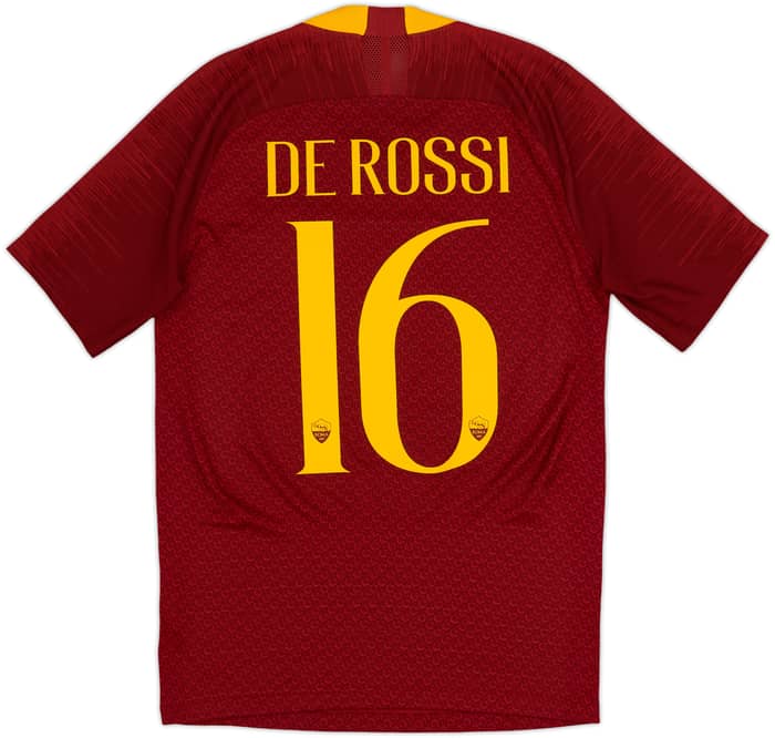 2018-19 Roma Authentic Home Shirt De Rossi #16 - 10/10 - (S)