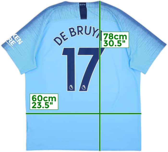 2018-19 Manchester City Home Shirt De Bruyne #17 - 9/10 - (XL)