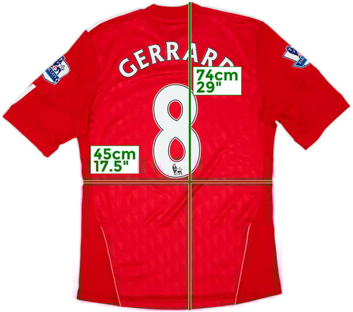 2010-12 Liverpool Home Shirt Gerrard #8 - 7/10 - (S)
