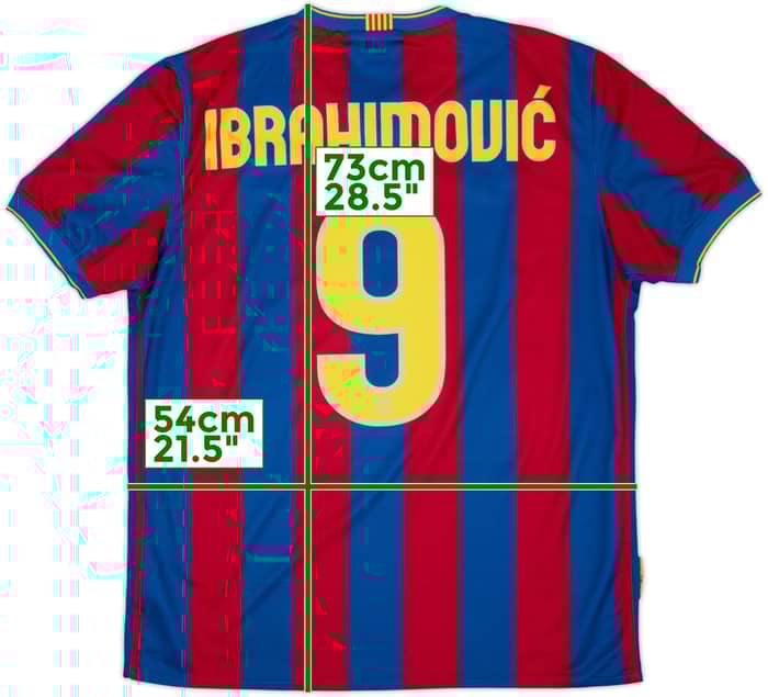 2009-10 Barcelona Home Shirt Ibrahimovic #9 - 6/10 - (L)