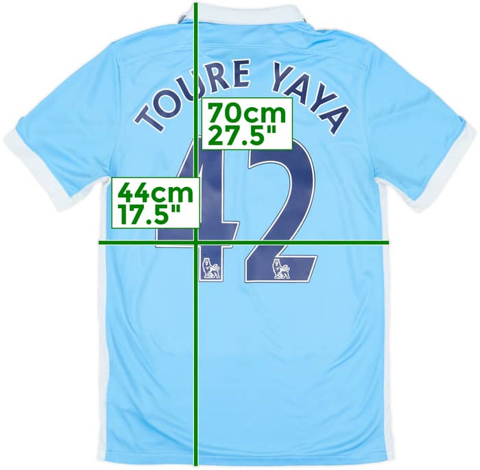 2015-16 Manchester City Home Shirt Toure Yaya #42 - 6/10 - (S)
