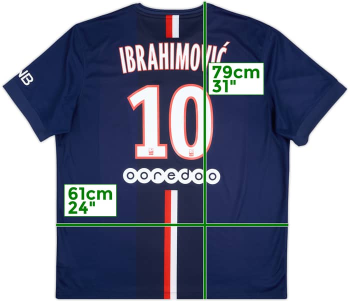 2014-15 Paris Saint-Germain Home Shirt Ibrahimovic #10 - 6/10 - (XXL)