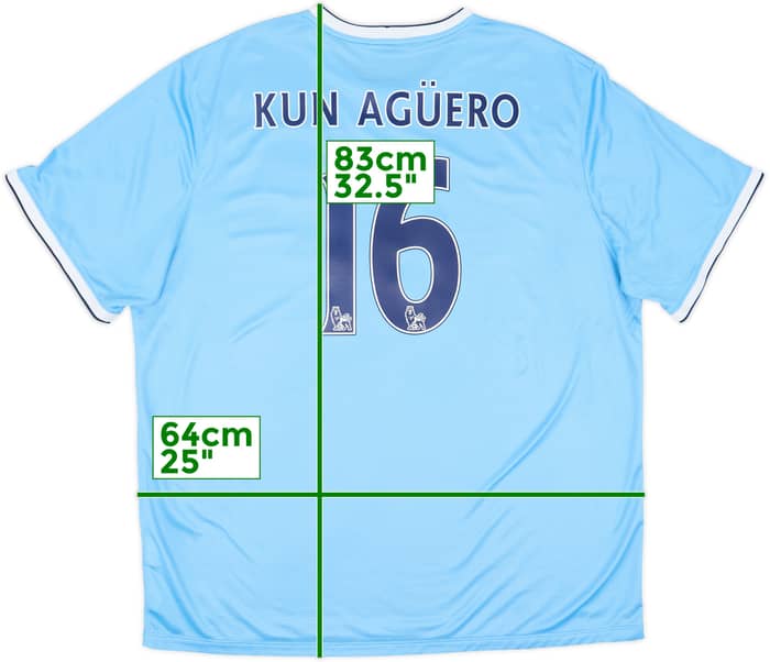 2013-14 Manchester City Home Shirt Kun Aguero #16 - 8/10 - (3XL)