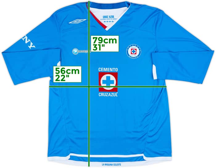 2009-10 Cruz Azul Home L/S Shirt - 8/10 - (L)