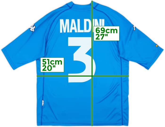 2000-01 Italy Home Shirt Maldini #3 - 7/10 - (L)