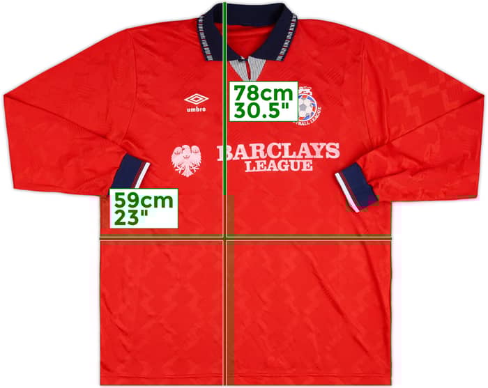 1990-91 The Football League XI Match Issue Home L/S Shirt #14