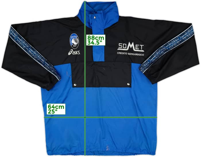 1996-98 Atalanta Asics Hooded 1/4 Zip Rain Jacket - 6/10 - (XL)