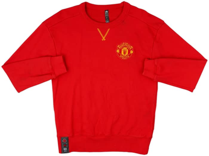 2021-22 Manchester United adidas Sweat Top - 9/10 - (XS)