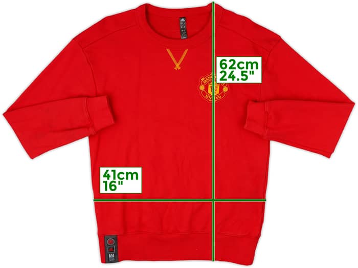 2021-22 Manchester United adidas Sweat Top - 9/10 - (XS)