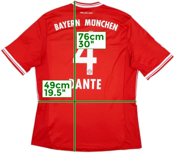 2013-14 Bayern Munich Home Shirt Dante #4 - 8/10 - (L)