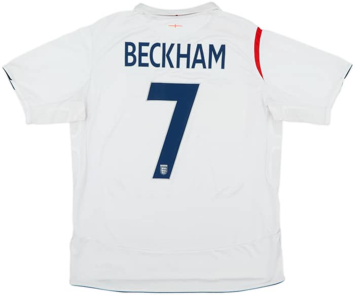 2005-07 England Home Shirt Beckham #7 - 5/10 - (XL)