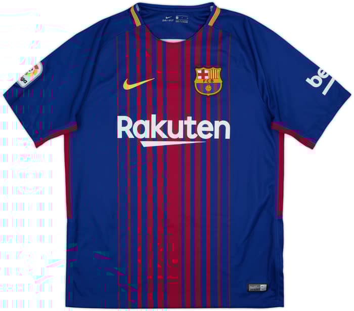 2017-18 Barcelona Home Shirt Suarez #9 - 10/10 - (M)