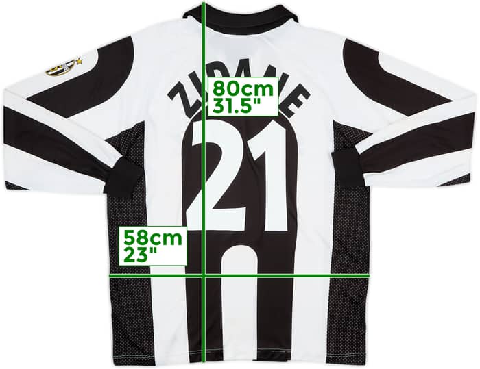 1997-98 Juventus Centenary Basic Home L/S Shirt Zidane #21 - 7/10 - (XL)