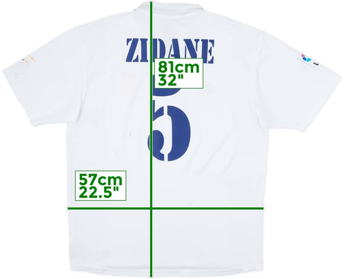 2001 Real Madrid Home Shirt Zidane #5 - 6/10 - (L)