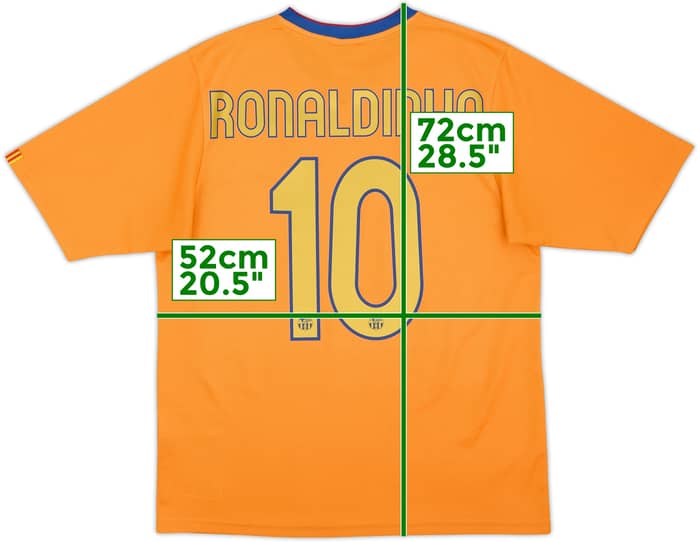 2006-08 Barcelona Basic Away Shirt Ronaldinho #10 - 9/10 - (M)