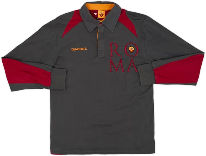 2003-04 Roma Diadora Polo L/S Shirt - 6/10 - (M)