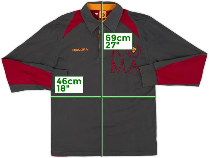 2003-04 Roma Diadora Polo L/S Shirt - 6/10 - (M)
