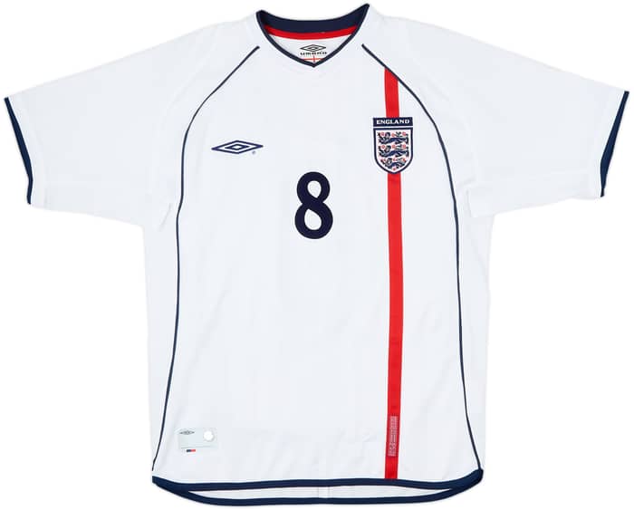 2001-03 England Home Shirt Scholes #8 - 7/10 - (M)