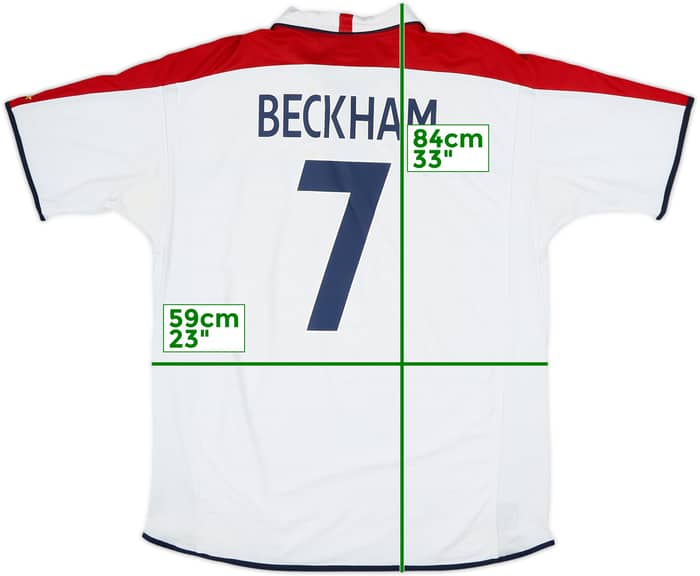 2003-05 England Home Shirt Beckham #7 - 5/10 - (XL)