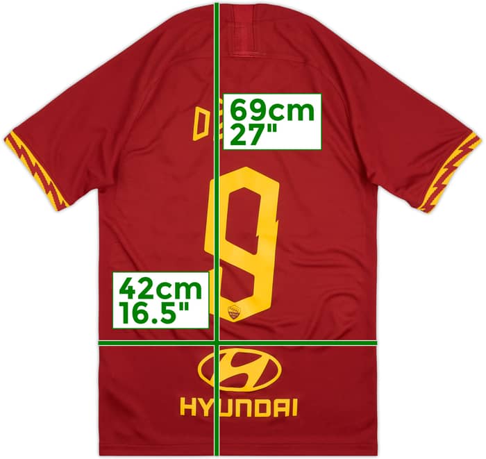 2019-20 Roma Home Shirt Dzeko #9 - 10/10 - (S)
