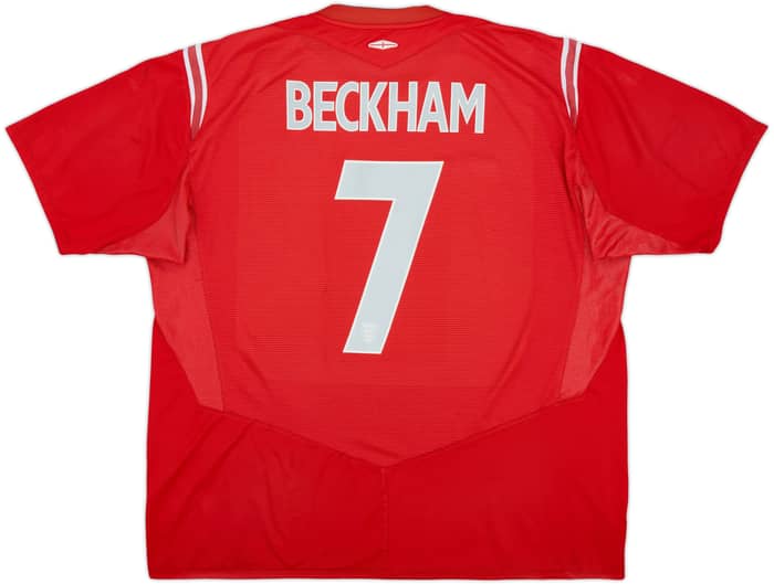 2004-06 England Away Shirt Beckham #7 - 5/10 - (3XL)
