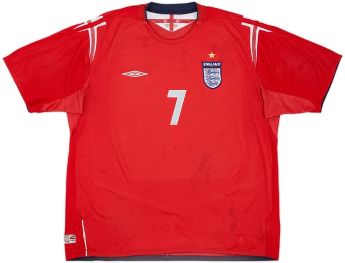 2004-06 England Away Shirt Beckham #7 - 5/10 - (3XL)