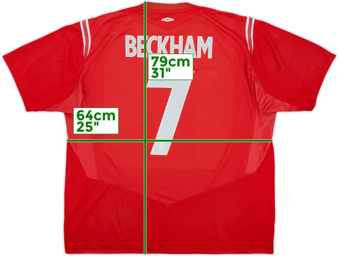 2004-06 England Away Shirt Beckham #7 - 5/10 - (3XL)