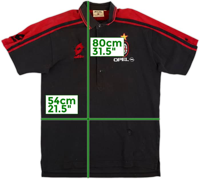 1995-96 AC Milan Lotto Polo Shirt - 6/10 - (XXL)