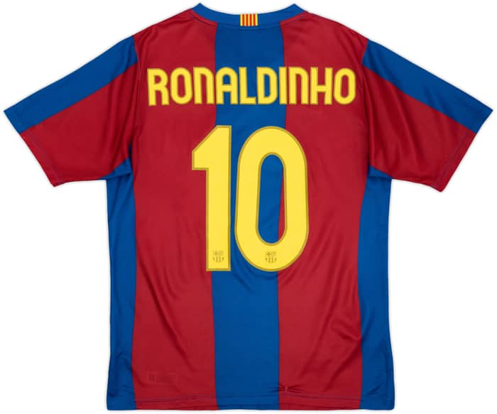 2007-08 Barcelona Basic Home Shirt Ronaldinho #10 - 6/10 - (M)