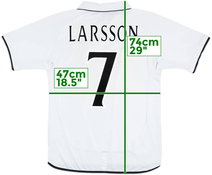 2001-02 Celtic Away Shirt Larsson #7 - 8/10 - (M)