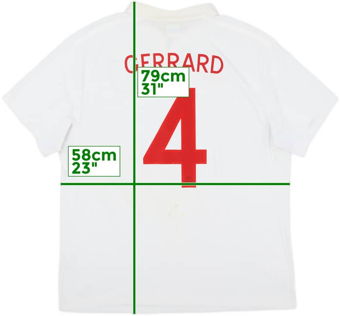 2009-10 England Home Shirt Gerrard #4 - 6/10 - (XXL)