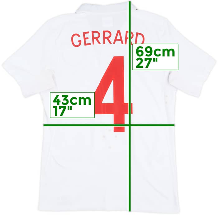 2009-10 England 'South Africa' Home Shirt Gerrard #4 - 6/10 - (S)