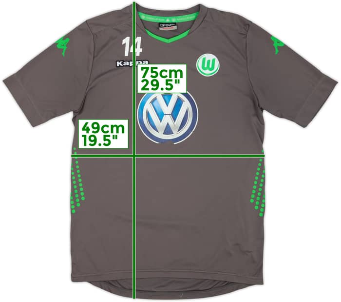 Camiseta de entrenamiento versión jugador Kappa del Wolfsburg 2014-15 #14 (De Bruyne) - 6/10 - (M)