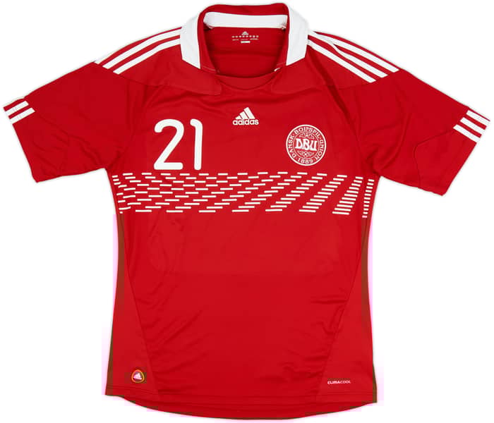 2010-11 Denmark Home Shirt Eriksen #21 - 9/10 - (L)