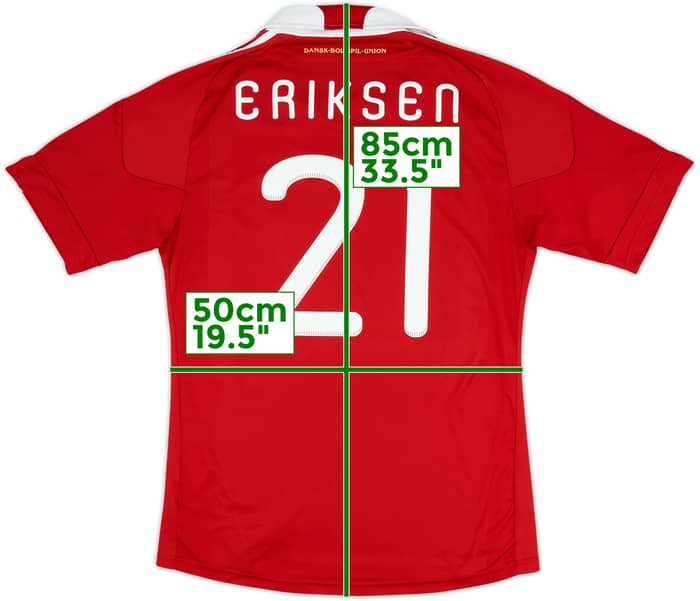 2010-11 Denmark Home Shirt Eriksen #21 - 9/10 - (L)