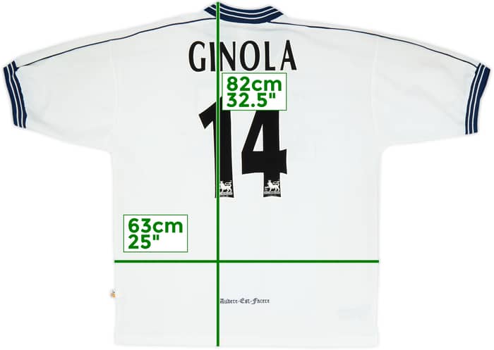 1997-99 Tottenham Home Shirt Ginola #14 - 8/10 - (XL)
