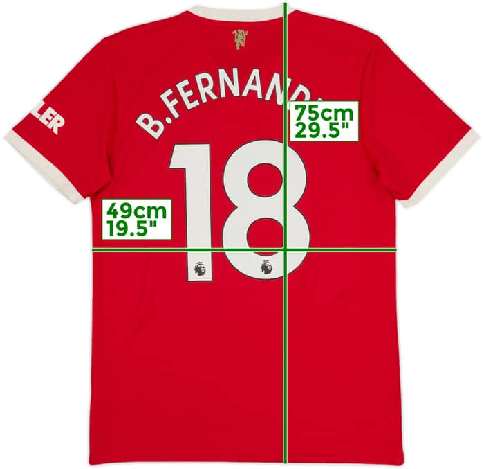 2021-22 Manchester United Home Shirt B.Fernandes #18 - 7/10 - (M)