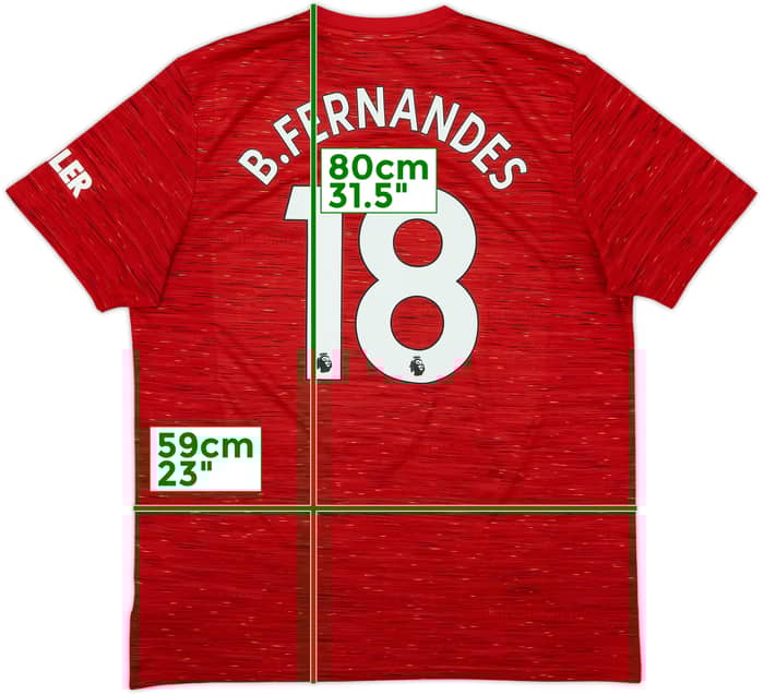 2020-21 Manchester United Home Shirt B.Fernandes #18 - 7/10 - (XL)
