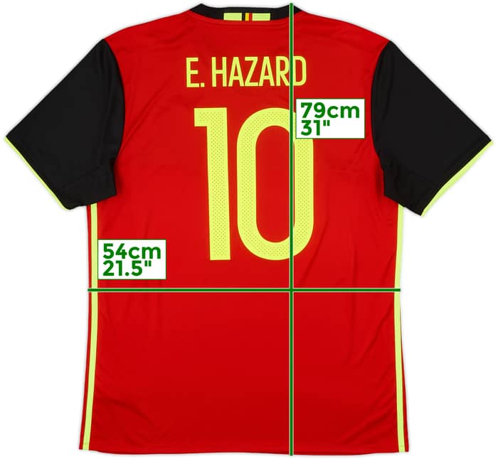 2016-17 Belgium Home Shirt E. Hazard #10 - 9/10 - (L)